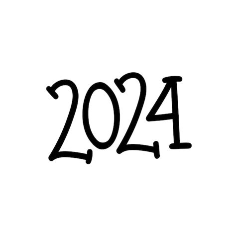 Premium Vector 2024 Hand Lettering