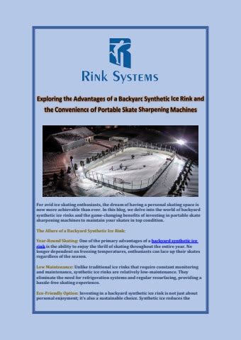 Exploring The Advantages Of A Backyard Synthetic Ice Rink And The