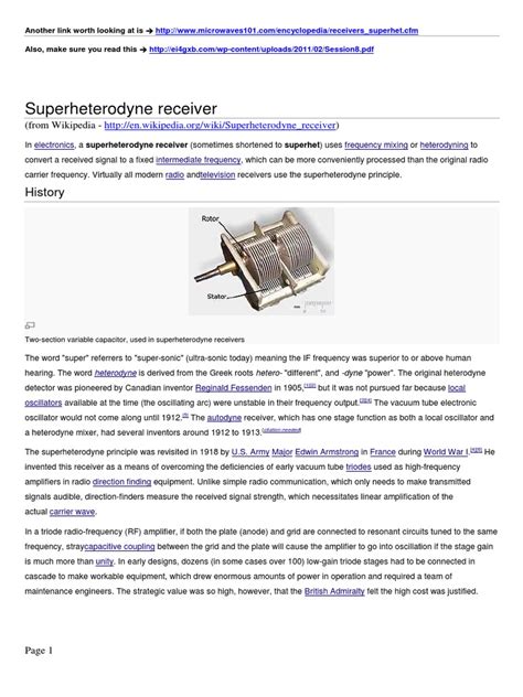 Superheterodyne receiver: History