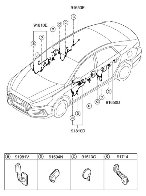 91605 C2011 Genuine Hyundai Wiring Assembly FR Dr Driver