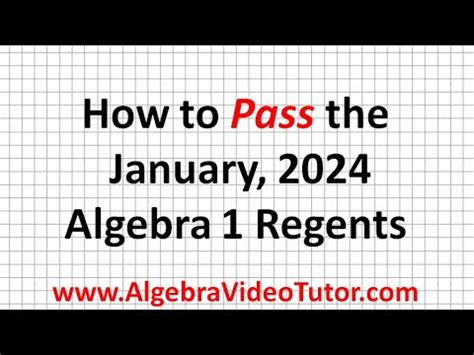 How To Pass The January 2024 Algebra 1 Regents YouTube