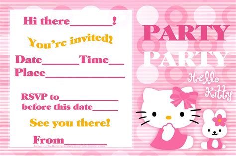 Hello Kitty Birthday Invitation Ideas Free Printable Birthday Invitation Templates Bagvania