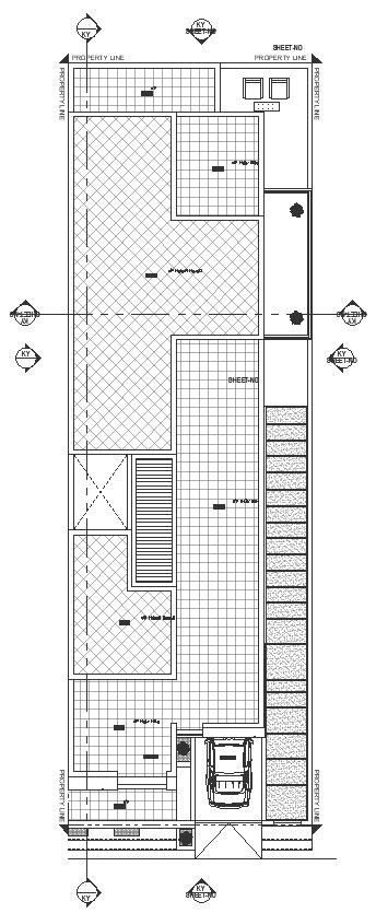 Terrace Plan Of Luxurious Bungalow With Tile Detail Dwg Autocad Drawing