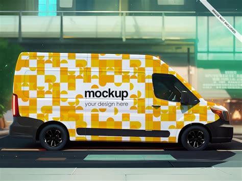 Vehicle Van Wrap Mockup Psd High Quality Free Psd Templates For Download