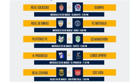 Liga Nacional Confirmó Fechas Y Horarios De La Jornada 5 Honduras Soccer