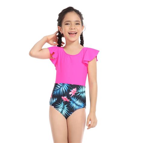 Vedolay Girl Swimsuits Girls Swimsuits Ruffle Floral Bathing Suit One