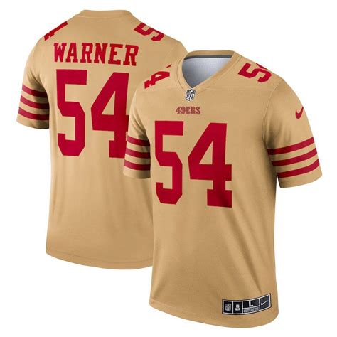 San Francisco 49ers 54 Fred Warner Nike Men's Gold Inverted Legend ...