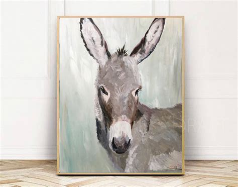 Donkey Print Donkey Wall Art Donkey Wall Decor Donkey Etsy