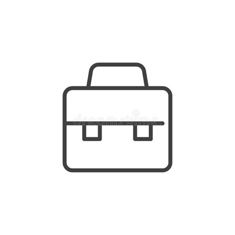 Briefcase Line Icon Portfolio Outline And Solid Vector Sign Stock