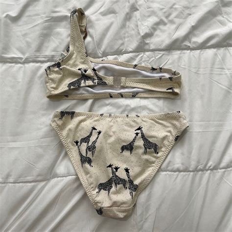 Zara Giraffe Print One Sided Bikini On Carousell