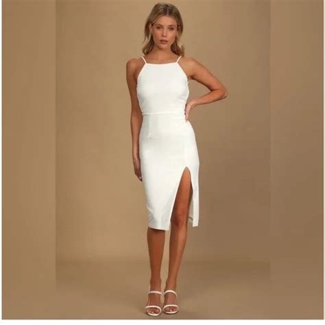 Lulus Dresses Lulus Never Look Back White Backless Midi Dress Poshmark