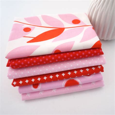 Stoffpaket Baumwolle X Fat Quarter Rot Rosa Mixed Bei Stoffrevier De