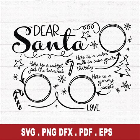 Santa Tray Svg Dear Santa Svg Christmas Svg Milk And Cookies Platter