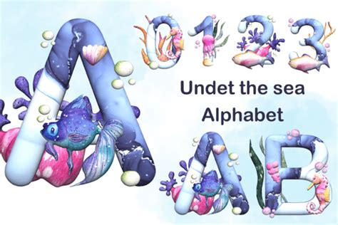 Under The Sea Alphabet Graphic By Andreea Eremia Design Creative Fabrica