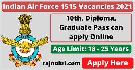 Indian Air Force Jobs Notification For Group C Civilian Vacancies