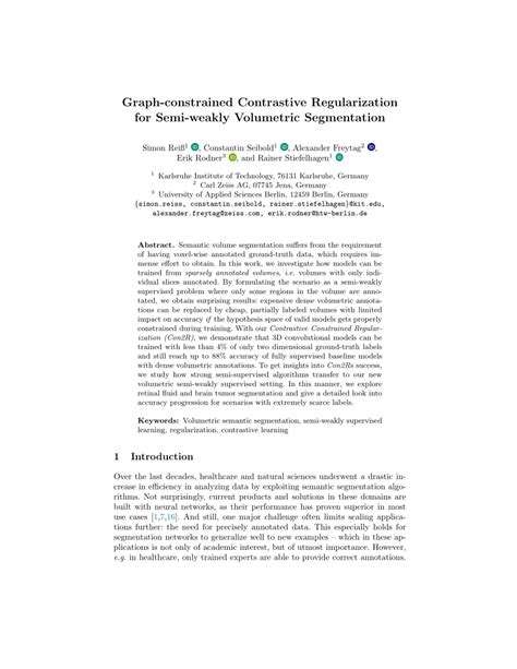 Pdf Graph Constrained Contrastive Regularization For Semi Weakly