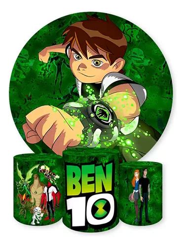 Kit Painel Redondo Capas Cilindros Sublimados Tema Ben 10 Frete grátis