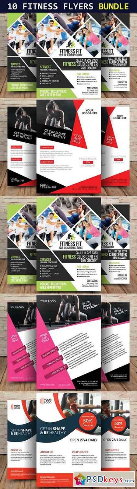 10 Fitness Flyers Bundle 1728131 Free Download Photoshop Vector Stock