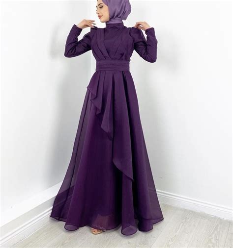 Hijab Abiye Evening Dress Purple Giyim