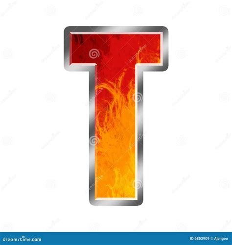 Lettera T Di Alfabeto Delle Fiamme Illustrazione Di Stock