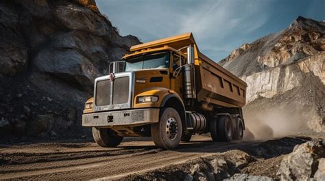 Premium Photo A Photo Of A Heavyduty Dump Truck Unloading A Load Of