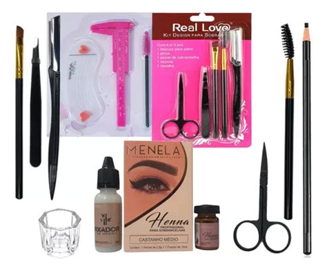 Kit Completo Para Cejas Renna Menela Brocha De Tijera Marr N Mediana