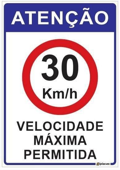 Placa Atenção Velocidade Máxima Permitida 30km h Iplacas Sinalização