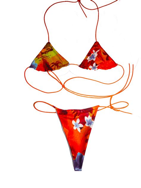 Micro Bikini Sexy Minimalist Micro Bikini In Vibrant Fun Etsy