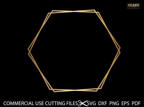 Hexagon Wreath Svg Hexagon Frame Gold Hexagon Monogram Svg Cricut