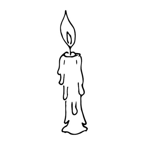 Premium Vector Vector Sketch Doodle Burning Candle With Melted Edges