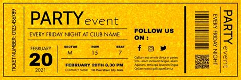 Copy Of Party Event Ticket Template Design Gold Postermywall