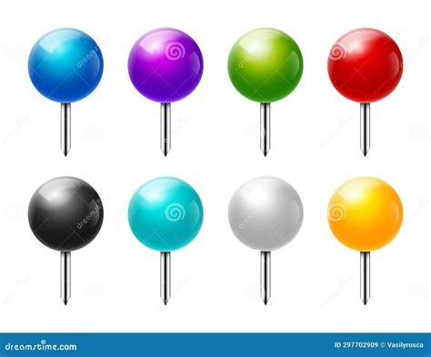 Vector Ball Vector Isolated Pin Icon Needle Round Colorful Memo