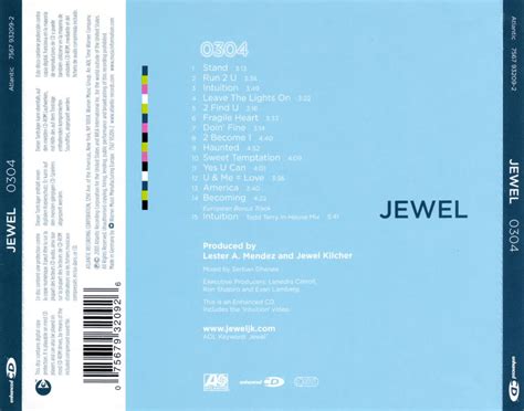 Car tula Trasera de Jewel - 0304 (Europe Edition) - Portada