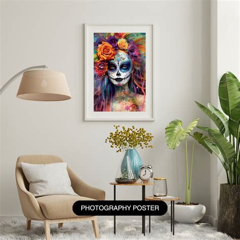 Sugar Skull Woman Digital Art Sugar Skull Makeup Digital Art Print ...