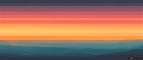 minimalist twilight landscape  vibrant horizon layers  wallpaper
