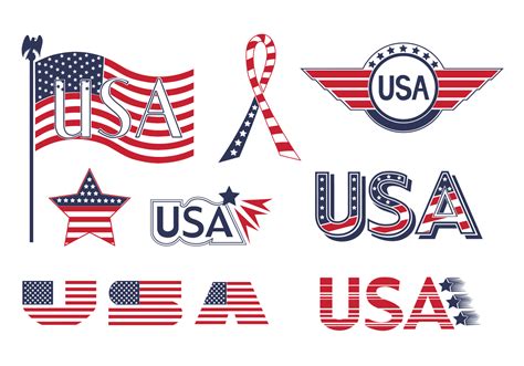 USA Flag Elements Vector Collection 80847 Vector Art at Vecteezy