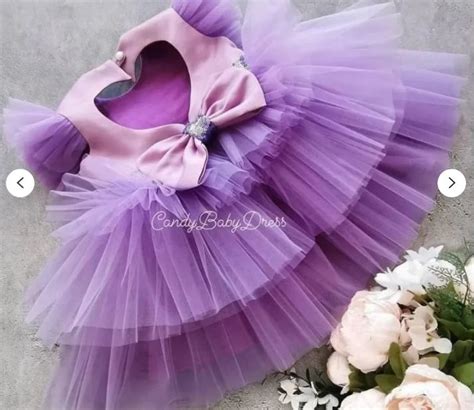 Handmade Purple Baby Girl Dressbirthday Tutu Dress Girl Etsy Girls