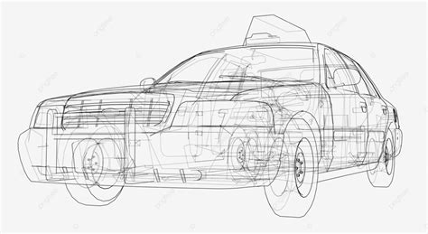 Taxi Outline Drawing Vector Taxi Speed Illustration Vector Taxi Speed