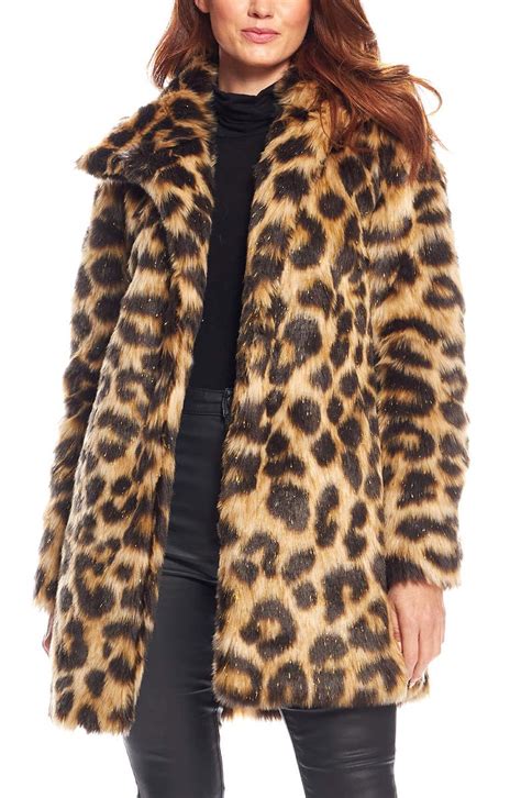 Donna Salyers Fabulous Furs Stardust Leopard Print Faux Fur Coat