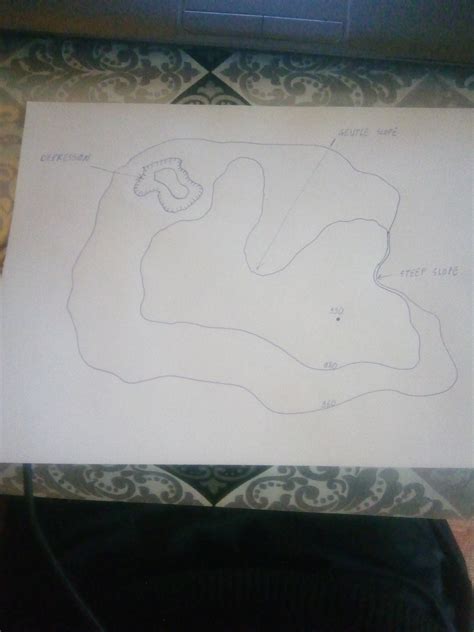 Draw A Topographic Map That Displays The Following Features