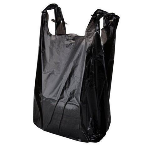 8" X 12" Black Plastic Carry Bag 300G - Pack1/BDL5/CTN100