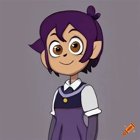 Artwork of luz noceda in japanese school uniform