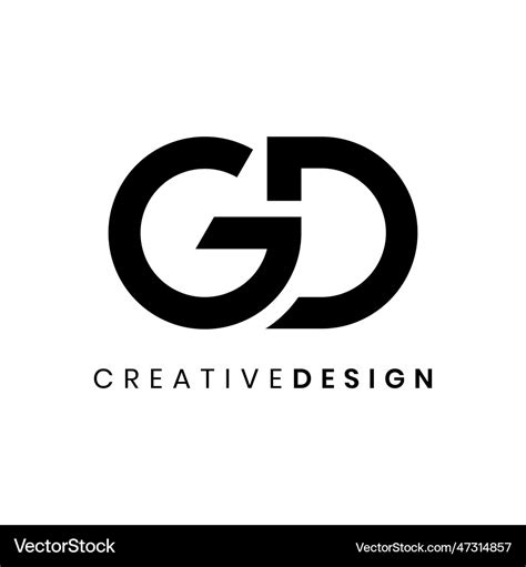 Modern simple initial gd logo design Royalty Free Vector