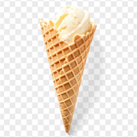 A Ice Cream Cone On A Transparent Background Premium AI Generated PSD