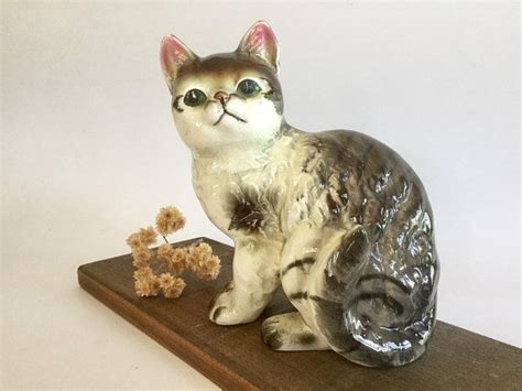 Vintage Cat Figurine Large Cat Figurine Cat Decor 1950s Home Decor