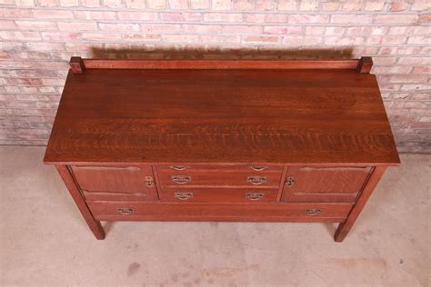 Gustav Stickley Mission Oak Arts And Crafts Sideboard Circa 1900 At