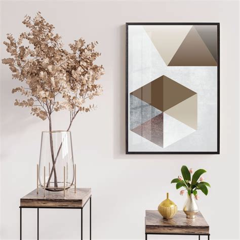 Quadro Decorativo 1 Peça Vidro e Moldura Abstrato Neutro