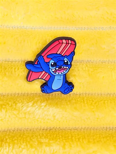 Disney Stich With Surf Table Shoe Croc Charm Jibbitz Etsy