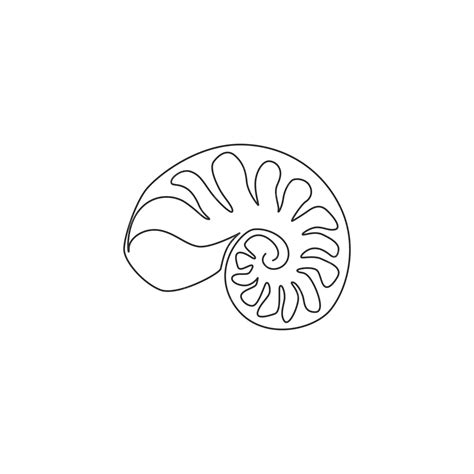 Premium Vector | Single continuous line drawing beauty sea snail shell