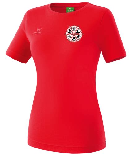 Baumwoll T Shirt Damen Erima Rot MTV 1860 Erfurt Domsport